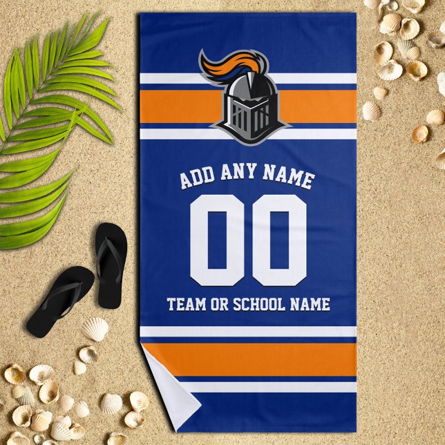 Teamfarben und Mascot Personalisiert Strandtuch (Von Creator hochgeladen)