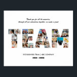 Teamfoto Collage Colleague Farewell Party Poster<br><div class="desc">Personalisiertes Team Foto Collage für pensionierte Mitarbeiter, Mitarbeiter, Teammanager oder Chef. Dieses individualisierbare Foto-Geschenk ist auch als Abschiedsgedanke für verlassend Lehrer, Trainer oder Freunde geeignet. Diese Vorlage ist ein einzigartiges und bedeutendes Abschiedsgeschenk, das die wertvollen Momente und Erinnerungen vereint. Das Design verfügt über eine Collage von Fotos und kann mit...</div>