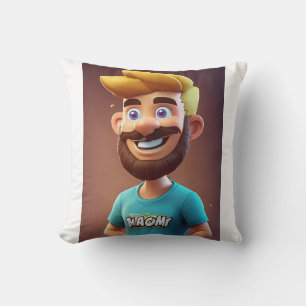 Teamgeist: Cartoon Mascot Man Kissen