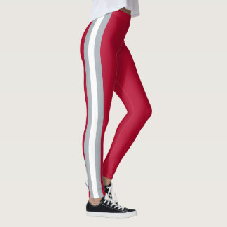 Teamgeist von Ohio in Scharlachrot mit Grau und We Leggings