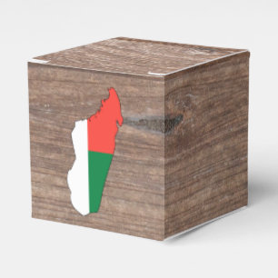 Teammadagaskar-Flaggen-Karte auf Holz Geschenkschachtel