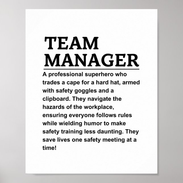 Teammanager Poster (Vorne)