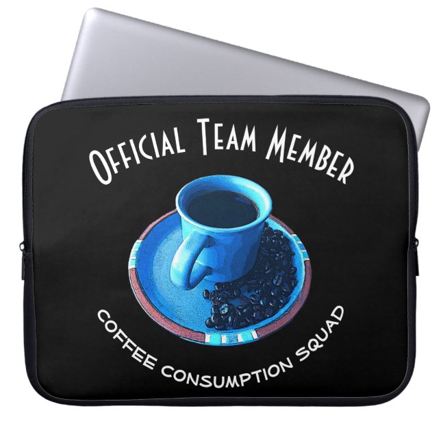 Teammitglied der Kaffee-Verbrauchs-Gruppen-| Laptopschutzhülle (Vorderseite)