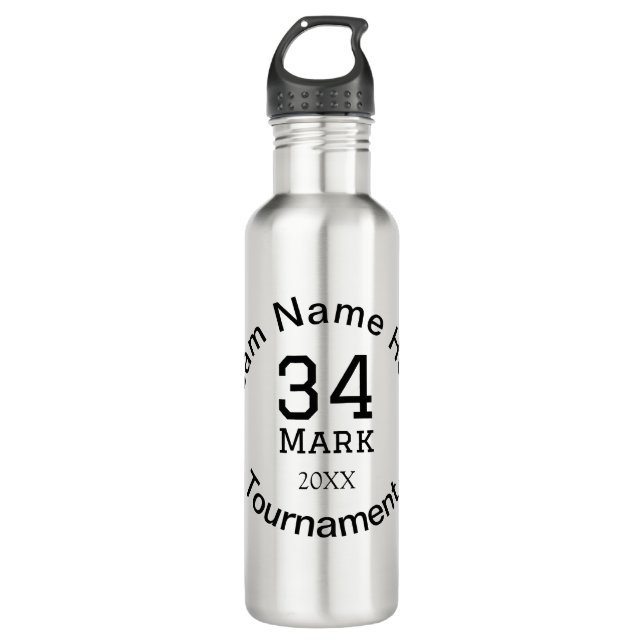 Teamname hier Name Turnierjahr hinzufügen Edelstahlflasche (Vorderseite)