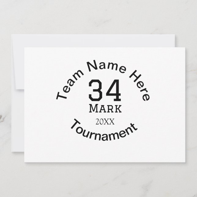 Teamname hier Name Turnierjahr hinzufügen Einladung (Vorderseite)
