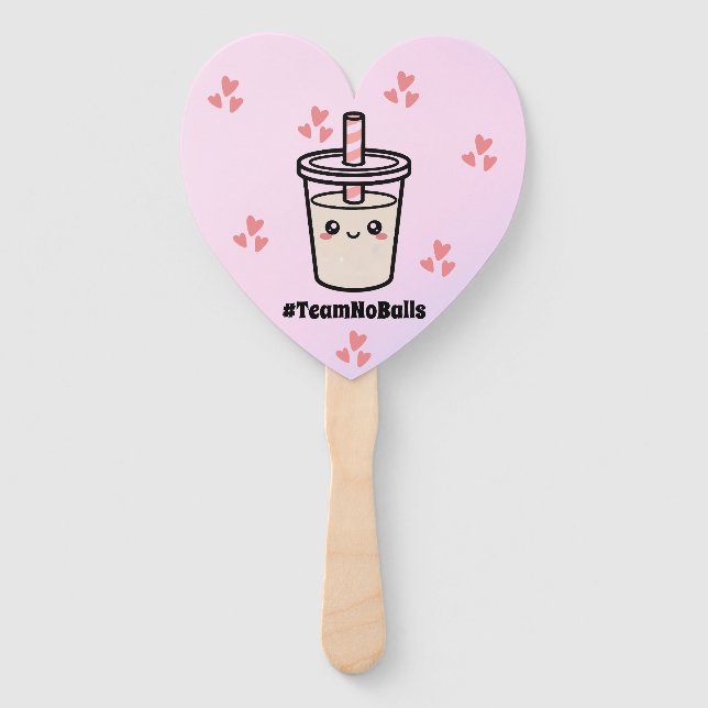 #TeamNoBalls Balls Bubble Tea Boba Geschlecht Enth Fächer (Vorderseite)