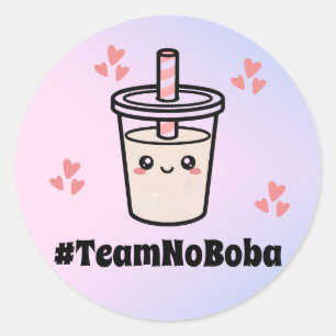 #TeamNoBoba Kein Ball Bubble Tea Boba Geschlechter Runder Aufkleber