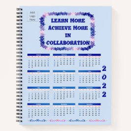 Teamwork 2022 Blue and Pink Spiral Notebook Notizbuch