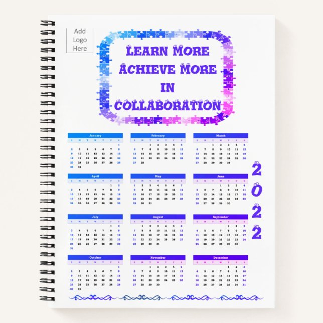 Teamwork 2022 Lila Spiral-Notebook Notizbuch (Vorderseite)