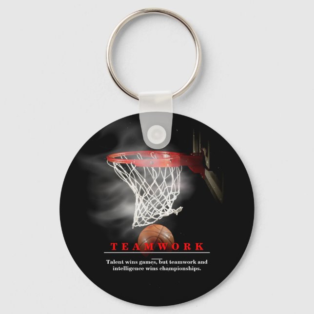 Teamwork Basketball Motivational Inspirational Schlüsselanhänger (Vorderseite)