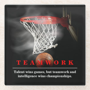 Teamwork Basketball Motivierend Inspirierend Glasuntersetzer