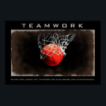 Teamwork Basketball Motivierend Poster<br><div class="desc">Talent gewinnt Spiele, Teamarbeit und Intelligenz gewinnen Meisterschaften. Ich Liebe dieses Spiel. Beliebte Sportarten - Basketball Game Ball Image.</div>