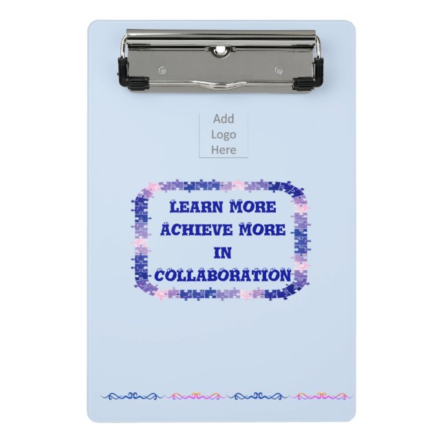 Teamwork Blue and Pink Clipboard Mini Klemmbrett (Vorderseite)