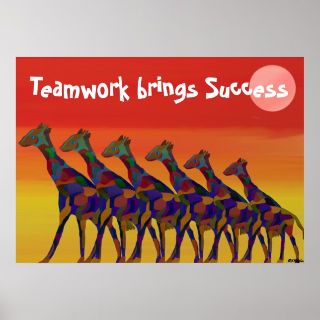 Teamwork bringt Motivierend Poster zum Erfolg (Vorne)