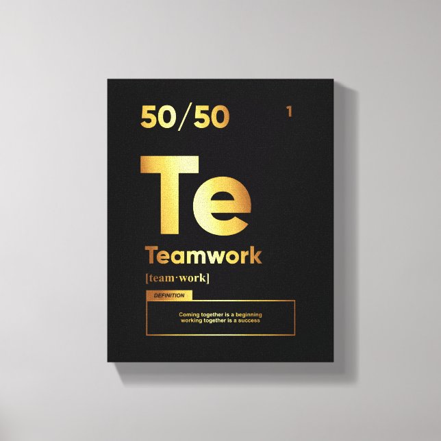 Teamwork Definition | Motivierend Kostenvoranschla Leinwanddruck (Vorderseite)
