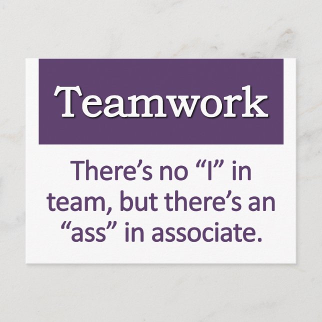 Teamwork Definition Postkarte (Vorderseite)