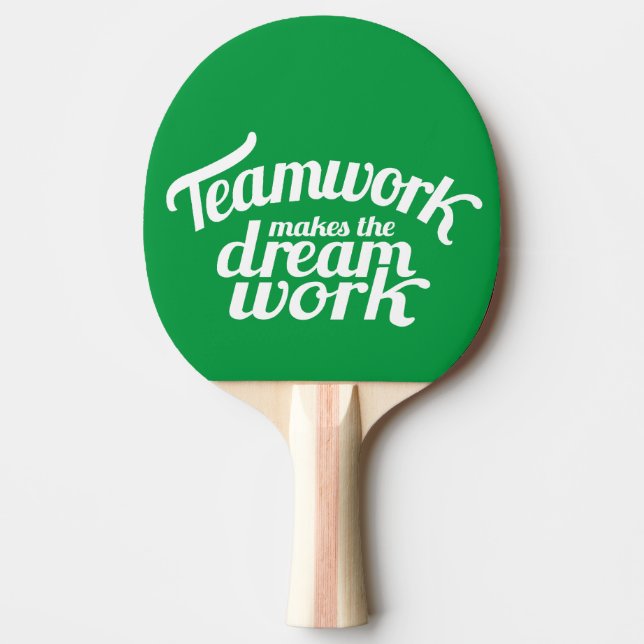 Teamwork macht den Traum grüner grafisch Tischtennis Schläger (Vorderseite)