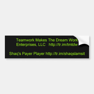 Teamwork macht die Traumarbeits-Unternehmen, LLC… Autoaufkleber
