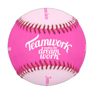 Teamwork macht Traumarbeit pinkfarbene Mädchen Na Baseball