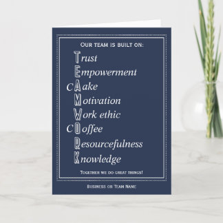 Teamwork Motivierend Acrostic Dankeskarte