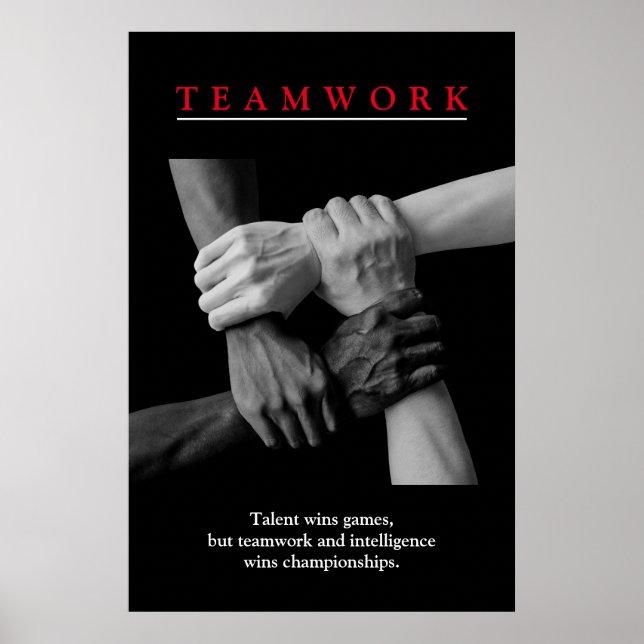 Teamwork Motivierend Inspiration Poster (Vorne)
