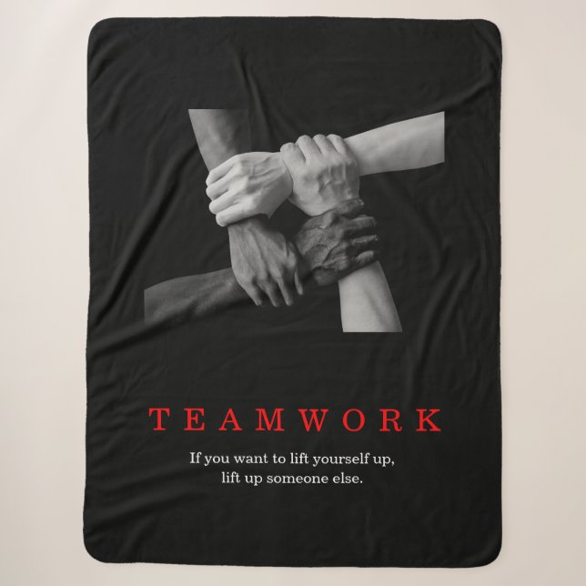 Teamwork Motivierend Inspiration-Quote-Hands Sherpadecke (Vorderseite)