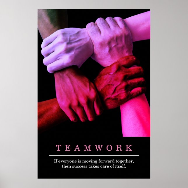 Teamwork Motivierend Inspiration Zitat Poster (Vorne)
