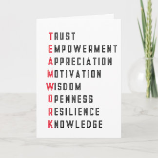 Teamwork Positive Words Appreciation Card Collabor Karte