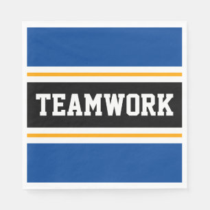 TEAMWORK Sporty Schwarz-weiß Orange Racing Stripes Serviette
