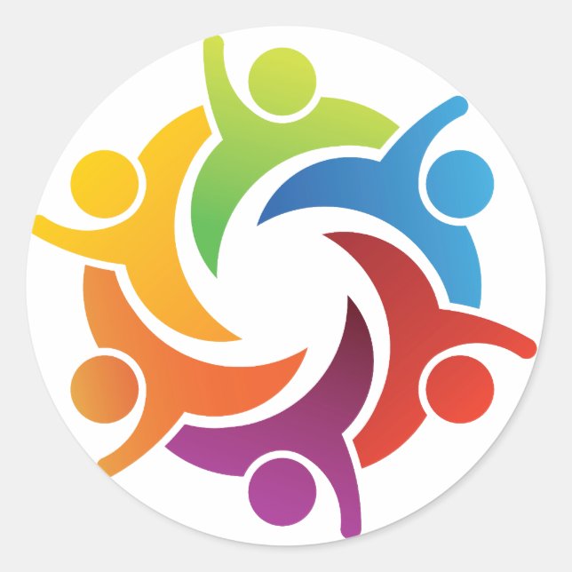Teamwork-Sticker - SRF Runder Aufkleber (Vorderseite)