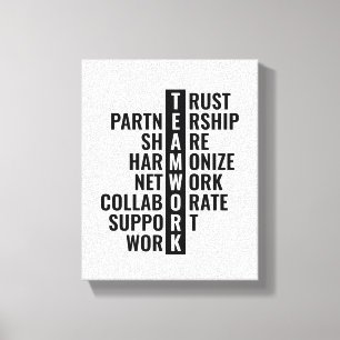 Teamwork-Zitat für Office und Zuhause   Inspiratio Leinwanddruck