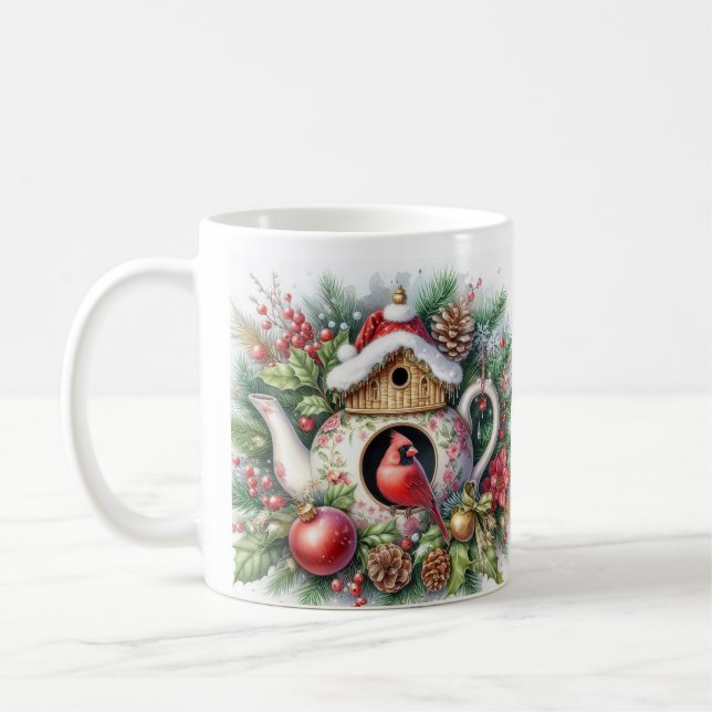 Teapot Birdhouse Kardinal 3 Kaffeetasse (Links)