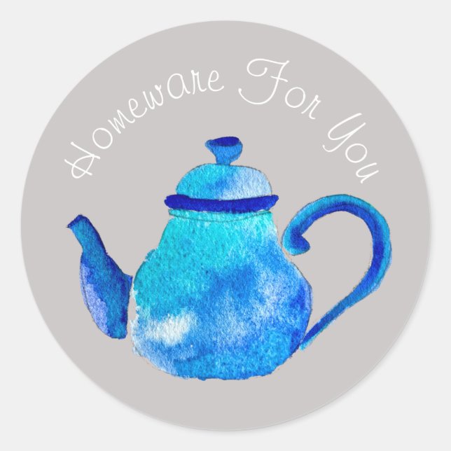 Teapot-Design Geschenkartikelmarken Runder Aufkleber (Vorderseite)