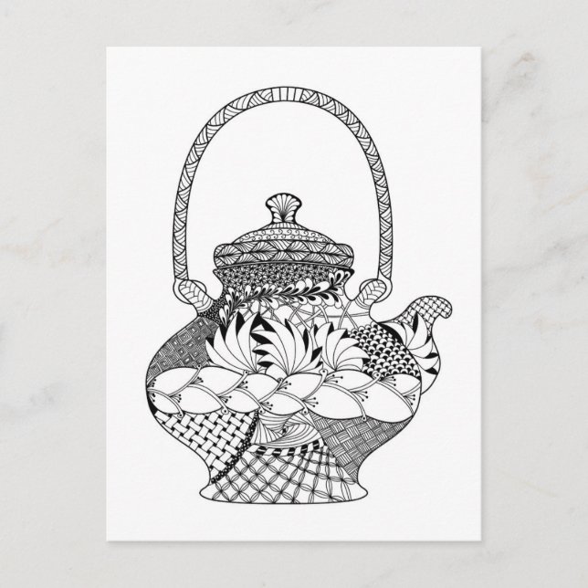 Teapot Doodle Postkarte (Vorderseite)