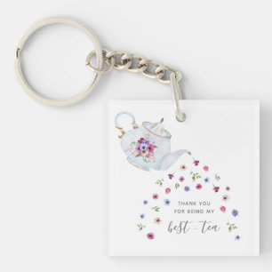 Teapot Floral Best Tee Pub Vielen Dank Schlüsselanhänger