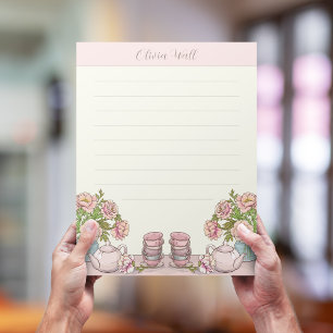 Teapot jaune rose Nom Lettre Linne Papier