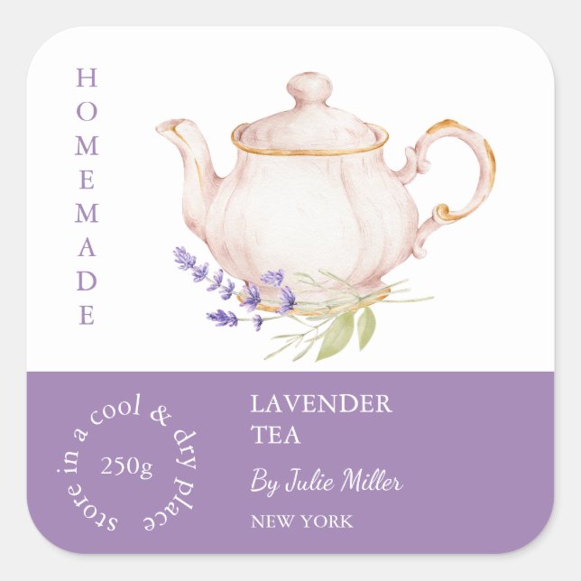 Teapot Lavender Tea Étiquette (Devant)