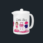 Teapot "Little Diva"<br><div class="desc">Passende Teller und Servietten erhältlich! Weitere lustige Designs und Produkte mit DIVAtude,  erstellt von Lady Denise,  unter www.zazzle.com/LadyDenise</div>