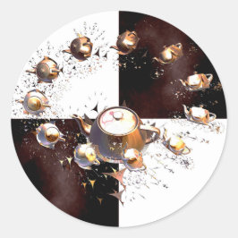 Teapot-Party Runder Aufkleber