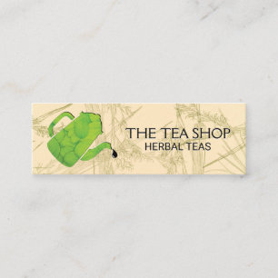 Teapot Pour   Kräuterliche Pflanze Mini Visitenkarte
