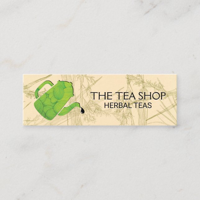 Teapot Pour | Kräuterliche Pflanze Mini Visitenkarte (Vorderseite)