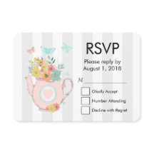 Teapot rose avec Fleurs et Papillons RSVP