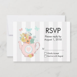 Teapot rose avec Fleurs et Papillons RSVP