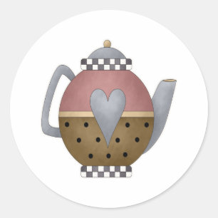 Teapot Runder Aufkleber