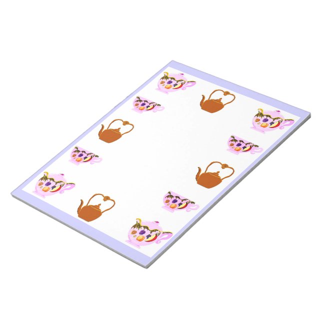 Teapot, Teapup Et Bloc-Notes En Cuivre (Incliné)