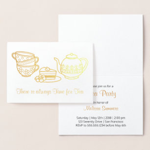 Teapot, Teapups et Cake Tea Party Invitation