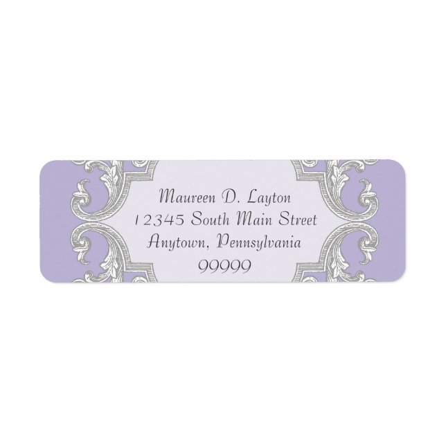 Tear Drop Lace, Lavendel Matching Address Labels (Vorne)