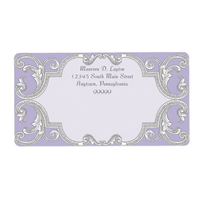 Tear Drop Lace, Lavendel Matching Address Labels (Vorne)