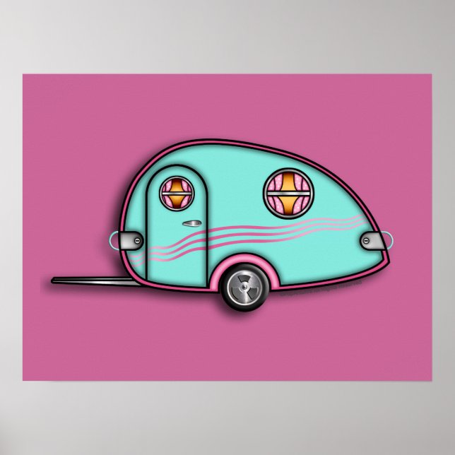 Tear Drop Travel Trailer 18 x 24 POSTER (Vorne)