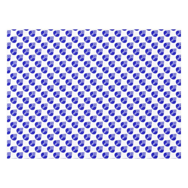 Teardrop Cross auf Blue Tischdecke (Vorderseite (Horizontal))